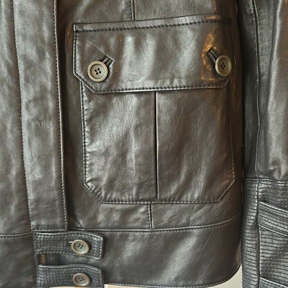 NWT Leather DVF Jacket, mint - Picture 5 of 9